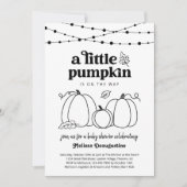 パンプキ男女兼用ンベビーシャワー招待状 招待状 (正面)