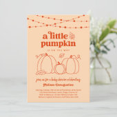 パンプキ男女兼用ンベビーシャワー招待状 招待状 (スタンド正面)