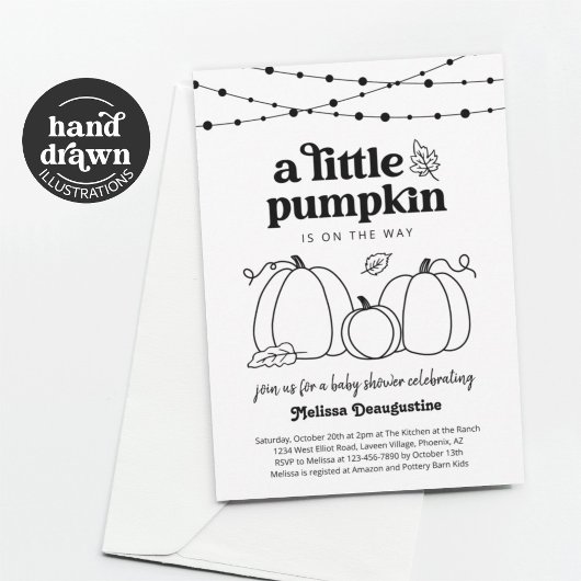 パンプキ男女兼用ンベビーシャワー招待状 招待状
