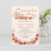 パンプキ男女兼用ン秋秋ベビーシャワー 招待状 (スタンド正面)