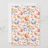 パンプキ男女兼用ン秋素朴ベビーシャワー 招待状 (裏面)