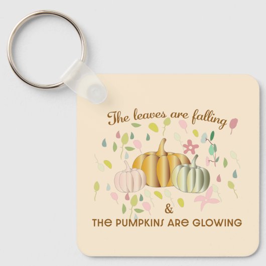 パンプキ白熱［赤熱］光を放つンと紅葉フローラドードル キーホルダー (正面)