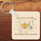 パンプキ白熱［赤熱］光を放つンと紅葉フローラドードル キーホルダー (正面)