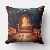 パンプキ白熱［赤熱］光を放つンハロウィーン クッション (正面)