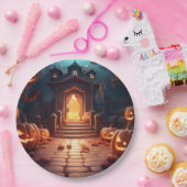 パンプキ白熱［赤熱］光を放つンハロウィーン ペーパープレート (パーティー)