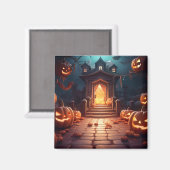 パンプキ白熱［赤熱］光を放つンハロウィーン マグネット (正面/裏面)