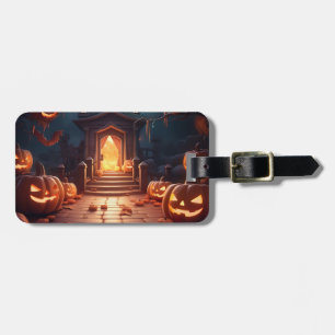 パンプキ白熱［赤熱］光を放つンハロウィーン ラゲッジタグ