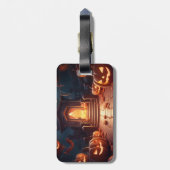 パンプキ白熱［赤熱］光を放つンハロウィーン ラゲッジタグ (裏面縦)