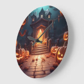 パンプキ白熱［赤熱］光を放つンハロウィーン ラージ壁時計 (傾斜)