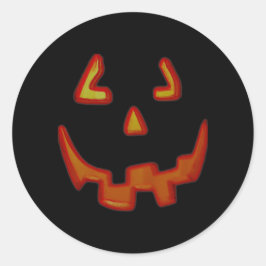 パンプキ白熱［赤熱］光を放つン顔シール ラウンドシール