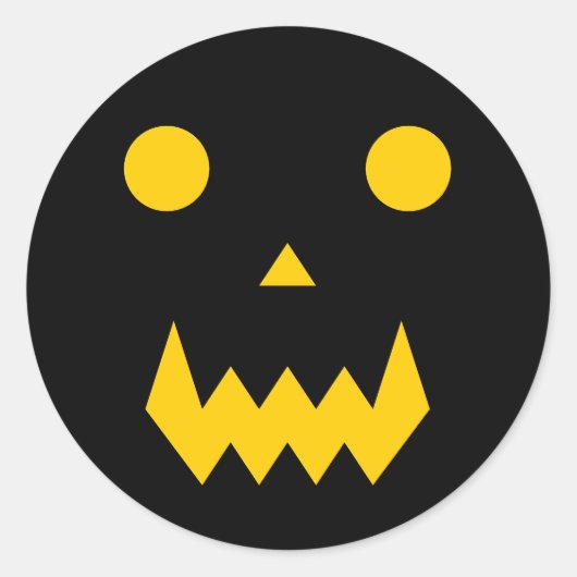 パンプキ白熱［赤熱］光を放つン顔ハロウィーン ラウンドシール (正面)