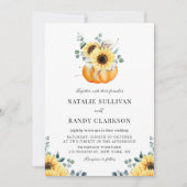 パンプキ素朴ンとヒマワリ秋の結婚式 招待状 (正面)