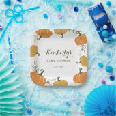 パンプキ素朴ンと離れパミスの男女兼用赤ちゃんシャワー ペーパープレート (パーティー)