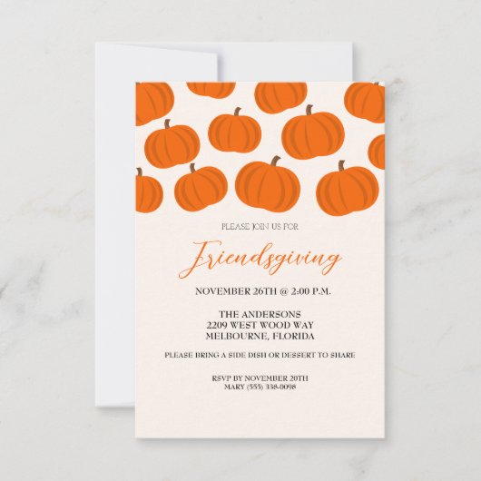 パンプキ素朴ンのフレンドシップパーティー 招待状 (正面)