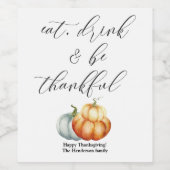 パンプキ素朴ンのワインラベル。 ワインラベル (シングルラベル)