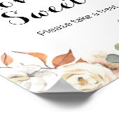 パンプキ素朴ンの水の色の愛は甘いサイン ポスター (角)