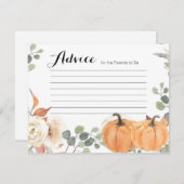 パンプキ素朴ンアドバイスカード赤ちゃんシャワー エンクロージャーカード (正面/裏面)