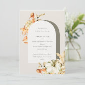 パンプキ素朴ンアーチフローラブライダルシャワー招待状 サンキューカード (スタンド正面)