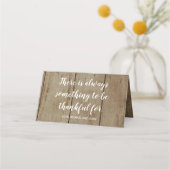 パンプキ素朴ンウッドフェイク秋ハッピーサンクスギビング プレイスカード (裏面)