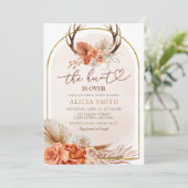 パンプキ素朴ンコケット秋インラブブライダルシャワー 招待状 (スタンド正面)