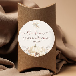 パンプキ素朴ンスエレガント秋の結婚式ありがとう ラウンドシール