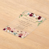 パンプキ素朴ンスモダンカントリー秋の結婚式 アクリル招待状 (レイダウン)