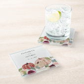 パンプキ素朴ンスモダンカントリー秋の結婚式 ガラスコースター (アングル)