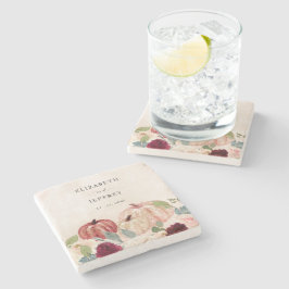 パンプキ素朴ンスモダンカントリー秋の結婚式 ストーンコースター