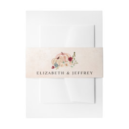 パンプキ素朴ンスモダンカントリー秋の結婚式 招待状ベリーバンド