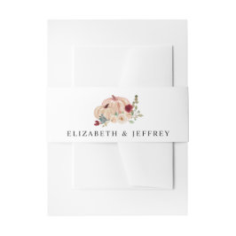 パンプキ素朴ンスモダンカントリー秋の結婚式 招待状ベリーバンド