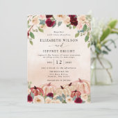 パンプキ素朴ンスモダンカントリー秋の結婚式 招待状 (スタンド正面)