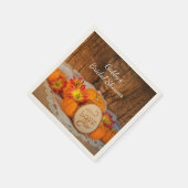 パンプキ素朴ンス秋バーンブライダルシャワー スタンダードカクテルナプキン (角)