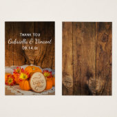 パンプキ素朴ンス秋バーン結婚式の引き出物ラベル (正面&裏面)