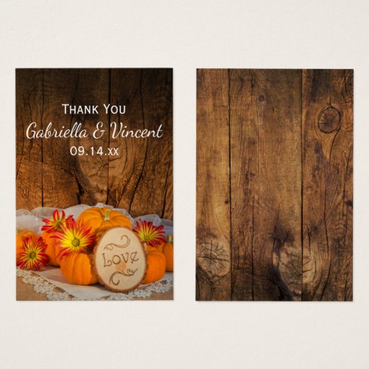 パンプキ素朴ンス秋バーン結婚式の引き出物ラベル (正面&裏面)