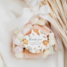 パンプキ素朴ンス秋ベビーシャワーありがとう ラウンドシール