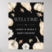 パンプキ素朴ンス秋ベビーシャワーウェルカムサイン ポスター (正面)