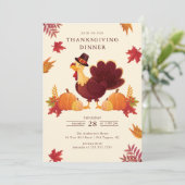 パンプキ素朴ンス&トルコ感謝祭招待状 招待状 (スタンド正面)