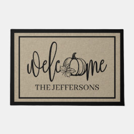 パンプキ素朴ンチャームへようこそ ドアマット