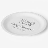 パンプキ素朴ンハローウィンパーティシンプルタイポグラフィ ペーパープレート (アングル)