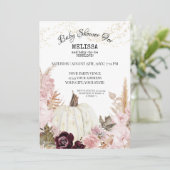 パンプキ素朴ンパの芝生の葉の赤ちゃんシャワー 招待状 (スタンド正面)