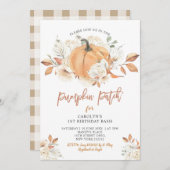 パンプキ素朴ンパッチ誕生日バッシュパーティー 招待状 (正面/裏面)