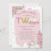 パンプキ素朴ンピンクフローラ2nd誕生日 招待状 (正面)
