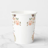 パンプキ素朴ンピーチフローラブライダルシャワーホワイト 紙コップ (左)