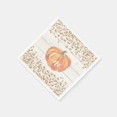 パンプキ素朴ンファースト誕生日オレンジピンクと金ゴールド スタンダードカクテルナプキン (角)