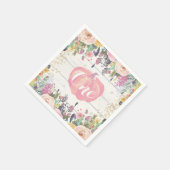 パンプキ素朴ンファースト誕生日フローラ金ゴールドグリッター スタンダードカクテルナプキン (角)