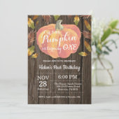 パンプキ素朴ンファースト誕生日招待状オレンジ 招待状 (スタンド正面)