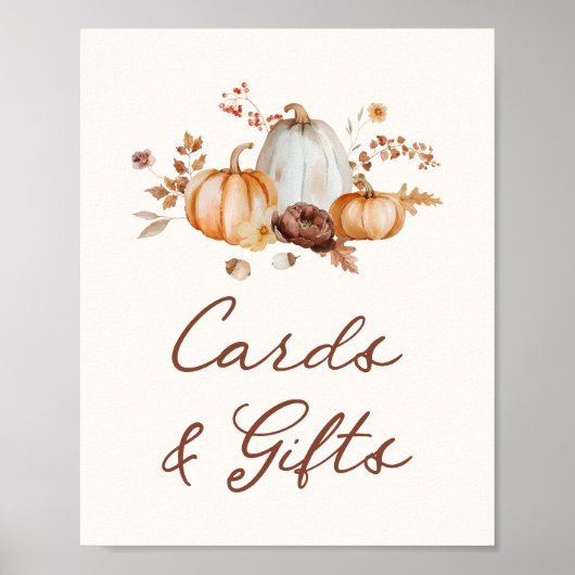 パンプキ素朴ンフローラカードとギフトサイン ポスター (正面)