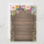 パンプキ素朴ンフローラガールベビーシャワー招待状 招待状 (裏面)