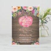 パンプキ素朴ンフローラガールベビーシャワー招待状 招待状 (スタンド正面)