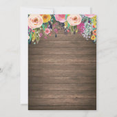 パンプキ素朴ンフローラガールベビーシャワー招待状 招待状 (裏面)